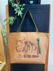 ハンドメイド　米袋かばん  ねこ
