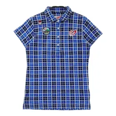 サイズ：0 MASTER BUNNY EDITION マスターバニーエディション  半袖ポロシャツ チェック柄 ブルー系 [240101348795]# ゴルフウェア レディース ストスト