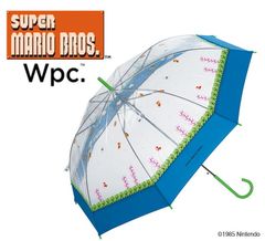 Wpc. スーパーマリオブラザーズ 水中ドット ジャンプ傘 60cm 透明傘 コラボ ユニセックス 男女兼用 雨傘 長傘 (PT-ND01-001)