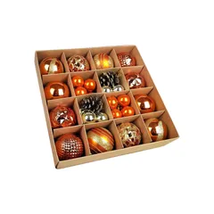 【特価セール】デコレーション 飾り付け ツリー ボール オーナメント プラスチック 42個セット ハロウィン おしゃれ ゴージャス 部屋 クリスマス 喫茶店 店舗デコレーション 新年 家庭用 雰囲気が 装飾 (オレンジ)