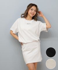 【ムラスポ公式】新品 RVCA ルーカ ワンピース レディース Tシャツワンピース ワンポイント MINI RVCA RAGLAN TEE DRESS BF04C-350