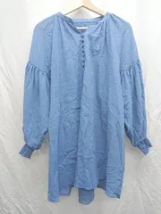 ◇ ◎ GLOBAL WORK グローバルワーク ボリュームスリーブ 長袖 チュニック サイズF ブルー レディース メンズ P  【1407260018605】