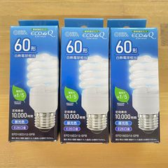 新品 3個SET オーム(OHM) オーム電機 電球型蛍光灯 電球 スパイラル 60形 E26口金 昼光色 EFD15ED/12-SPB