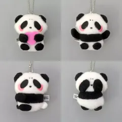 【中古】ぬいぐるみマスコット・ぬいぐるみバッジ 全4種セット 「もこもこパンダ ぬいぐるみボールチェーン2」