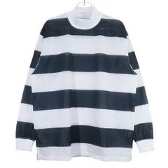 SHIDEN 紫電 L/S MOCK NECK TEE - POLY MESH/St.PRINTED PU721 ロングスリーブ モックネック Tシャツ ポリエステル メッシュ ストライプ プリント ホワイト ブラック ロンT 長袖 サイズM julkのサムネイル