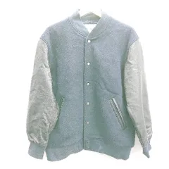 希少L フリークスストア スタジャン 袖レザー 羊革 ウール ブラック 希少L フリークスストア スタジャン 袖レザー 羊革 ウール