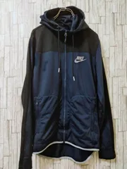 【値下げ】 　NIKE　ナイキ　フード　パーカー　ジャージ　ネイビー　S