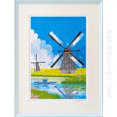 Hari Tatsuo 風景画 「城と湖」 シリアルNo.14/300 Hari Tatsuo 風景画 「城と湖」 シリアルNo.14/300 Hari Tatsuo