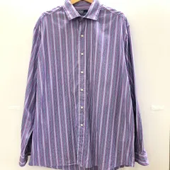 Polo by Ralph Lauren ポロバイラルフローレン 長袖シャツ ボタンダウンシャツ ストライプ柄 ボーダー ヴィンテージ vintage 90's インドネシア製 メンズ XL 90年代 パープル ブルー