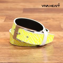 VIVA HEART/ベルト 013-69830  リバーシブル ロゴ グラフィック サイズ調整可能 メンズ 紳士 ビバハート 新品/イエロー×ブラック/ki255/