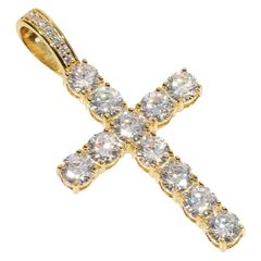 モアサナイト クロスペンダントトップ Moissanite シルバー .925Silver ５mm 大粒 メンズ 鑑別カード付