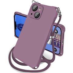 iphone 14 케이스 실리콘 내충격 대각선 숄더 타입 커버 끈 부착 직조 스트랩 첨부 어깨걸이 목걸이 아이폰 14 케이스 미군 MIL 규격 SGS 인증 스마트폰 케이스 휴대 케이스 스트랩 홀 부착 얇은 소프트 케이스 지문 방지 0