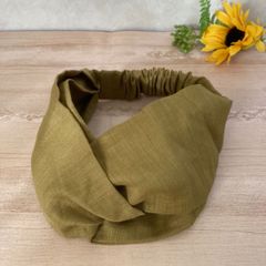 やわらかリネンのヘアバンド＊カラシ色＊小さめ＊handmade
