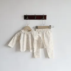 ☆ アイボリー ☆ 80cm ☆ セットアップ キッズ ベビー服 ベビー服 セットアップ 長袖 ルームウェア パジャマ ベビー 赤ちゃん トップス パンツ 上下セット 子供服 レース フリル 女の子 かわいい 長そで 長ズボン ズボン ロングパンツ