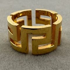 Versace ヴェルサーチ リング 指輪 グレカモチーフ 14号 ゴールド ユニセックス メンズ レディース