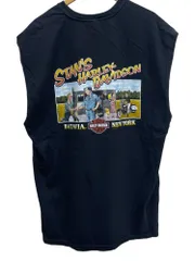 HARLEY DAVIDSON (ハーレーダヴィッドソン) NEW YORK BATAVIA ノースリーブTシャツ 古着 2006年製 USA製 2XL ブラック メンズ/045