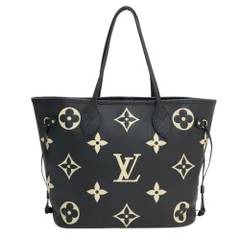 LOUIS VUITTON ルイ ヴィトン M58907 ネヴァーフルMM レザートートバッグ モノグラムアンプラント ブラック系  [240101405628]