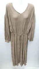 ◇ titivate 七分袖 ロング丈 ワンピース サイズM ブラウン レディース E  【1406180107963】