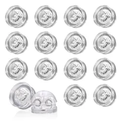 【迅速発送】シリコンピアスキャッチ シリコン ピアス キャッチ ダブルロック かわいい 落ちない 8ペア 16個入り (シルバー)