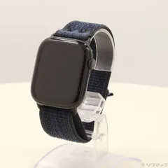 〔中古品〕 Apple Watch Series 10 GPS 46mm ジェットブラックアルミニウムケース ブラック／ブルーNikeスポーツループ【349】