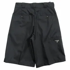 プラダ ショートパンツ 三角ロゴプレート ネイビー ナイロン サイズ36 プラダ PRADA トライアングルロゴ Re-Nylon バミューダ ショーツ