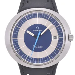 オメガダイナミック　手巻　ベルト新品交換済みノンポリッシュ　美品！ オメガ/ジュネーヴダイナミック/ツートンブルーダイヤル/SS/手