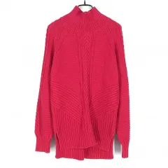 Banana Republic(バナナリパブリック) レディース ケーブル編み タートルネック ニットTシャツ 赤 S ( HU35921 )