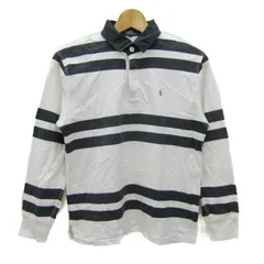 ポロバイラルフローレン ポロシャツ トップス 長袖 ボーダー柄 キッズ 男の子用 150サイズ 白×黒 Polo by Ralph Lauren 【中古】
