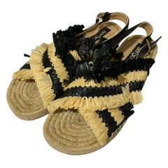 美品 sergio rossi セルジオロッシ クロスバック ストラップサンダル サイズ38 24cm相当 ベージュ ブラック レディース 古着 中古 USED