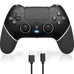 PS4 コントローラー 「2024下半期新」 Sungale p4コントローラー 自動連射 背面ボタン付き Bluetooth5.0 1000mAhバッテリー搭載 マクロ機能 P4/P4 Pro/Slim/PC対応 イヤホンジャック付き ホールスティック 1