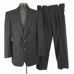 90s以前ビンテージ/日本製★Burberrys/バーバリー★セットアップ/スーツ上下【メンズ96-86-170AB5/黒/ブラックストライプ】/Made in Japan◆XBF691