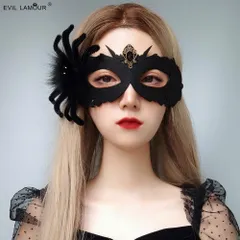 スパイダー 蜘蛛 マスカレード マスク アイマスク ハーフフェイス  仮面 ハロウィン ゴスロリのサムネイル