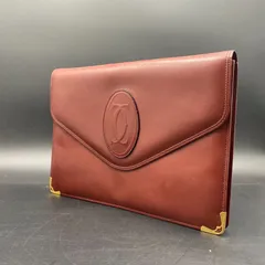 75 ヴィンテージ Cartier レ マストドゥ カルティエ マストライン クラッチバッグ セカンドバッグ レッド ボルドー 鞄 IB-00070