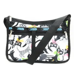 レスポートサック LesportSAC ショルダーバッグ 猫柄 ブラック ホワイト 240516E 鞄 ■ECS