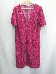 ◇ ⊂ niko and … ニコアンド 花柄 ロング丈 半袖 カーディガン サイズ表記なし レッド系 レディース E  【1502060005050】