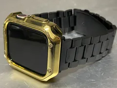 ゴールドブラック　ステンレスベルト　アップルウォッチ メンズ レディース ultra 1/2/3  38mm 40mm 41mm 42mm 44mm 45mm 46mm  49mm カバー ケース Apple Watch バンド  調整器付
