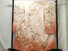 平和屋着物■豪華振袖　流水枝垂れ桜文　暈し染め　金彩　正絹　逸品　CAAR4689ev
