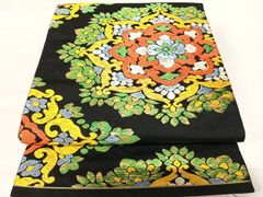 平和屋着物□極上 長羽織 扇面 枝菊紋 鬼しぼ縮緬 逸品 未使用