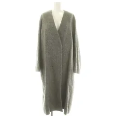 6 ROKU BEAUTY&YOUTH B&Y ロク ビューティーアンドユース HERRINGBONE COAT ノーカラーコート アウター ロング ヘリンボーン 36 黒 白 ブラック ホワイト /ES ■OSのサムネイル