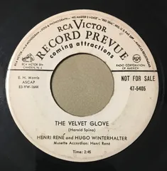 米7” Henri Ren? And Hugo Winterhalter The Velvet Glove / Elaine (Gitane) 475405 RCA Victor /00080のサムネイル