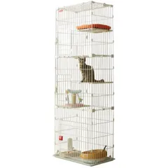 アイリスオーヤマ　ウッディキャットケージ 3段式 ベージュ　中古　訳あり アイリスオーヤマ ウッディキャットケージ 3段式 ベージュ 中古 訳あり