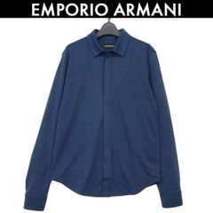エンポリオアルマーニ  ジャージーシャツ トップス  長袖シャツ ストレッチ EMPORIO ARMANI メンズ ネイビー サイズ S コンディション C