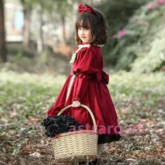 子供ワンピース ロリータ服 クリスマス コスチューム 赤ずきん 七五三 キッズ 女の子 洋服 コスプレ ジュニアロリータ服 長袖半袖 秋冬 ク