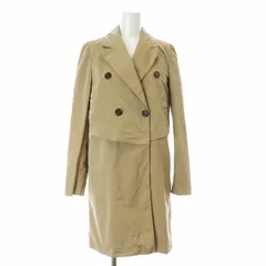 ブルネロクチネリ BRUNELLO CUCINELLI ロングコート ダブル フェイクレイヤード シルク混 38 ベージュ DE52430 /KUのサムネイル