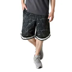 接触冷感 《タイダイブラック》 吸水速乾 ハーフパンツ ドライ メンズ バスパン バスケパンツ 軽量 UV対策 ショートパンツ ストレッチ 【A1R】【メール便2】