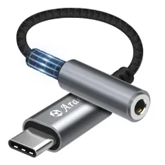 ヘッドホン アダプター 3.5mm USB Type-C to ヘッドフォンジャックアダプタ - USB Type-C イヤホンジャック変換器 to 3.5 mm イヤホンアダプター Arae 編組ナイロンケーブル DAC搭載 HIFI音質 iPhone 15