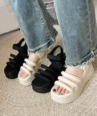 ストラップサンダル 厚底 美脚 夏くつ