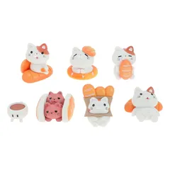 【新品】 RENEWREVITAL ミニ置物 ミニチュア オーナメント 7個 セット 動物 フィギュア 可愛い DIY 卓上 オフィス 車内 装飾 贈り物 風景 盆栽 飾り 猫 0