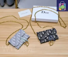 【今日特価】Dior ディオール カードケースシリーズ 輸入素材と小羊皮を組み合わせ、チェーンは取り外し可能-WTO輸入2