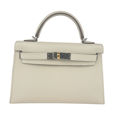 新品未使用 Hermès エルメス Mini kelly ミニケリー Craie クレ  EHW エレクトラム金具 Epsom エプソン Stamp-K K刻印 レディースバッグ　ショルダーバッグ
